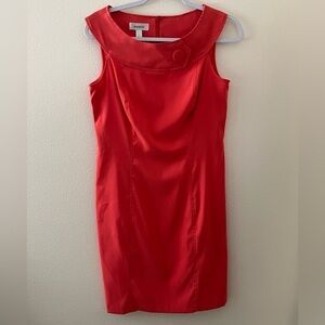 Dress Barn Soft Orange Sleeveless Fitted Dress Size 10
